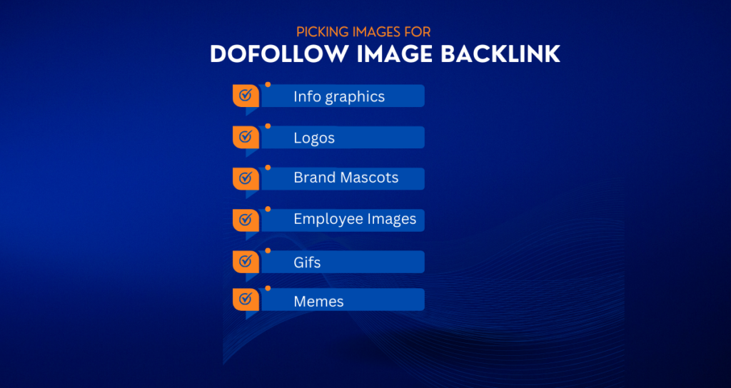 Picking images for dofollow image backlink
